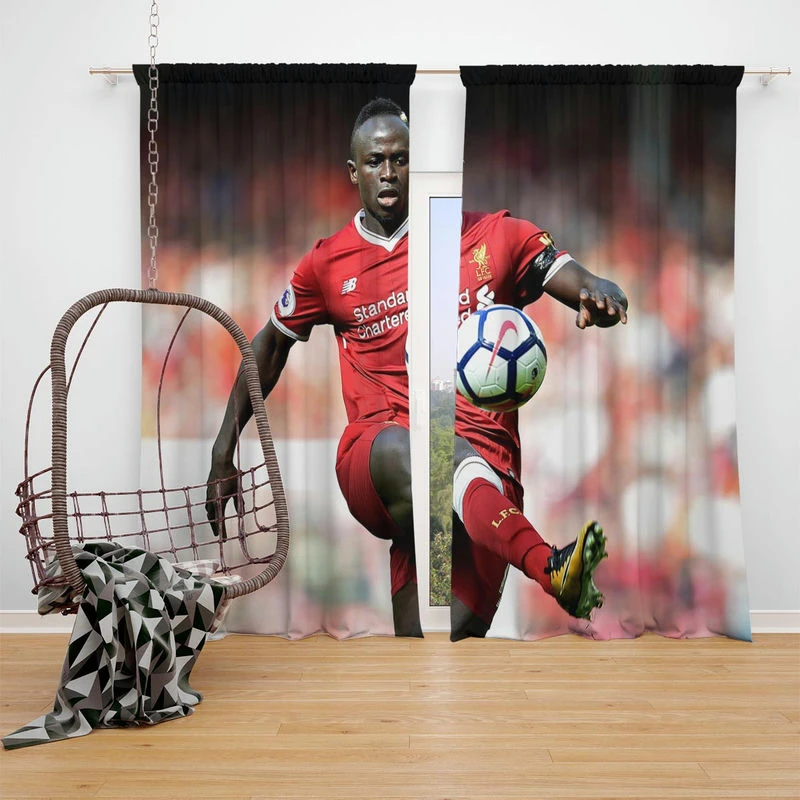 Sadio Mane dependable Football Window Curtain