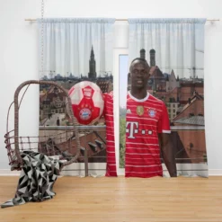 Sadio Mane determined Football Window Curtain