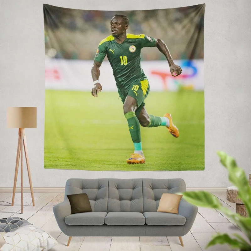Sadio Mane encouraging Football Tapestry