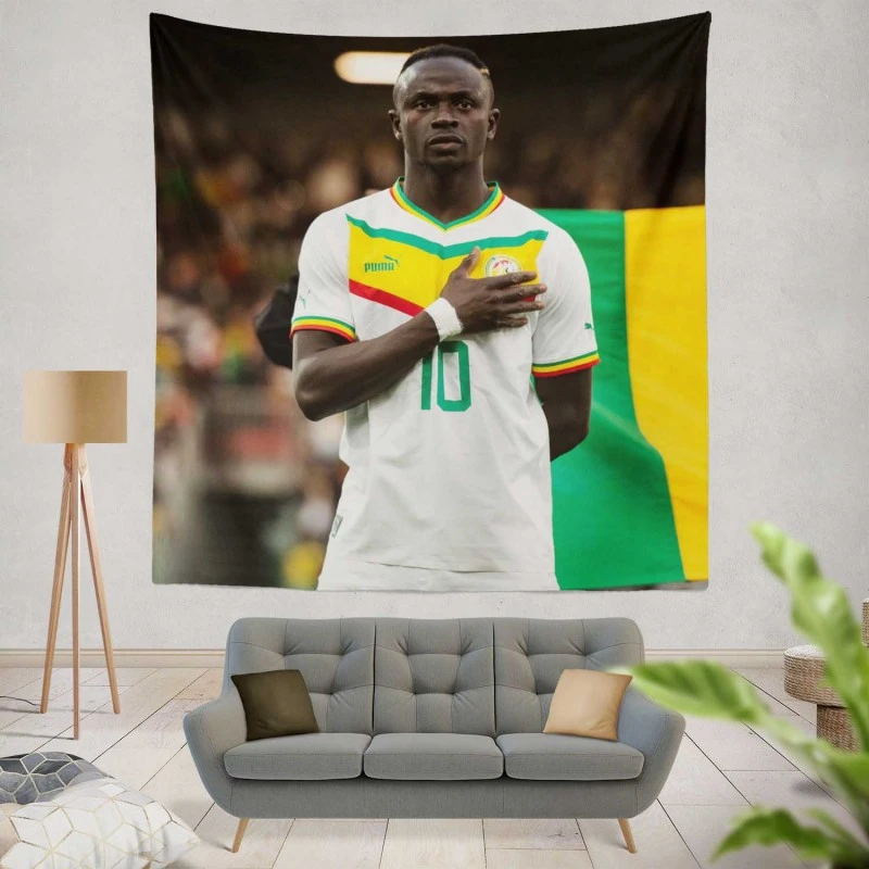Sadio Mane enduring Football Tapestry