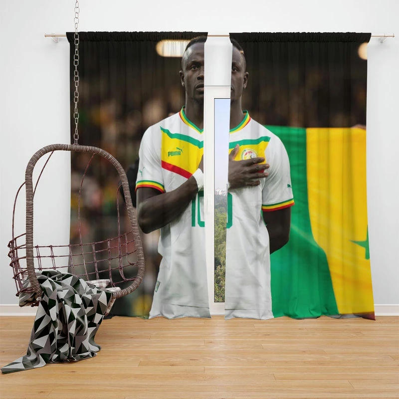 Sadio Mane enduring Football Window Curtain