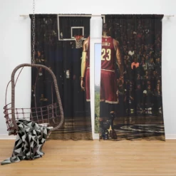 Sensational NBA Basketball Player LeBron James Window Curtain