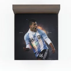 Sergio Aguero Argentina Soccer Player Fitted Sheet