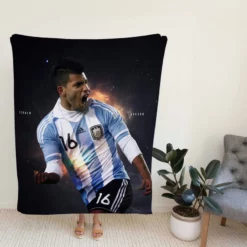 Sergio Aguero Argentina Soccer Player Fleece Blanket