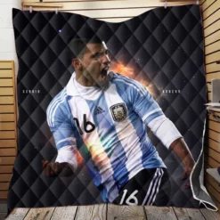 Sergio Aguero Argentina Soccer Player Quilt Blanket
