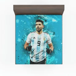 Sergio Aguero Argentina World Football Player Fitted Sheet