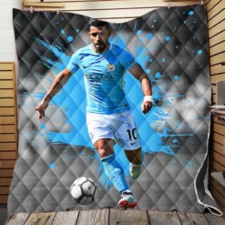 Sergio Aguero Goal Driven Soccer Player Quilt Blanket