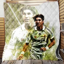 Sergio Ramos Copa de la Liga Soccer Player Quilt Blanket