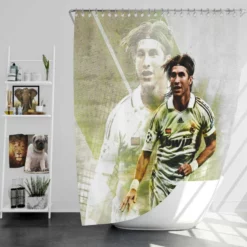 Sergio Ramos Copa de la Liga Soccer Player Shower Curtain