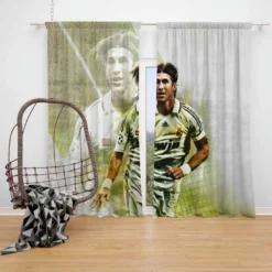 Sergio Ramos Copa de la Liga Soccer Player Window Curtain