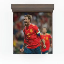 Sergio Ramos Motivational Football Player Fitted Sheet