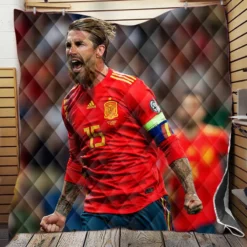 Sergio Ramos Motivational Football Player Quilt Blanket