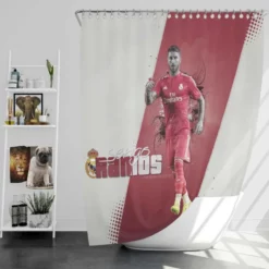Sergio Ramos Popular Footballer Shower Curtain