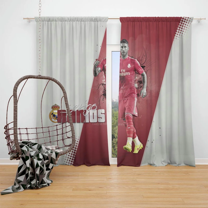 Sergio Ramos Popular Footballer Window Curtain