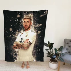 Sergio Ramos Powerful Soccer Player Fleece Blanket