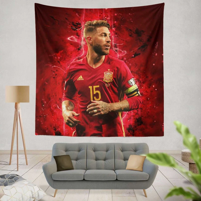 Sergio Ramos Professional Spanish Footballer Tapestry