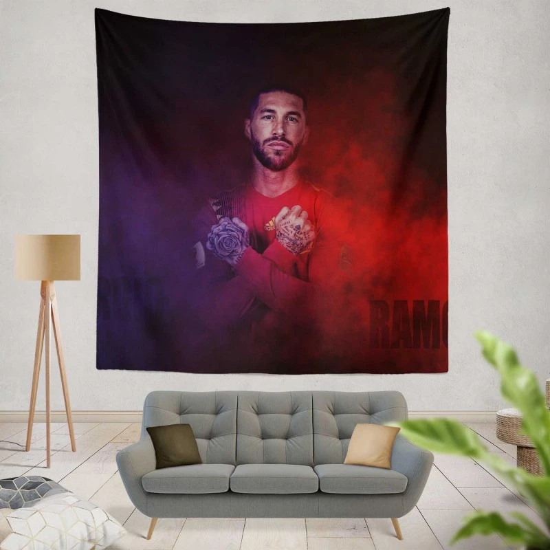 Sergio Ramos Spanish Pro Sports Player Tapestry