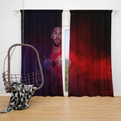 Sergio Ramos Spanish Pro Sports Player Window Curtain