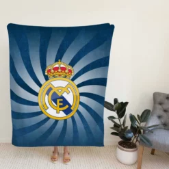 Soccer Ball Real Madrid Logo Fleece Blanket