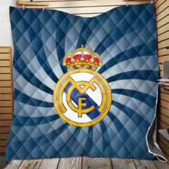 Soccer Ball Real Madrid Logo Quilt Blanket