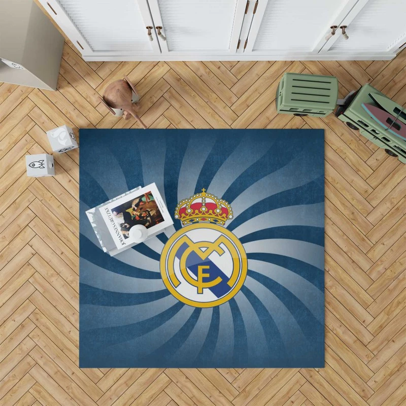 Soccer Ball Real Madrid Logo Rug