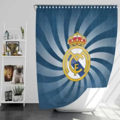 Soccer Ball Real Madrid Logo Shower Curtain