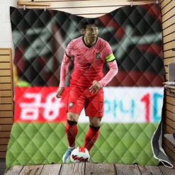 Son Heung Min Korean Fotballer Quilt Blanket