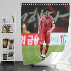 Son Heung Min Korean Fotballer Shower Curtain