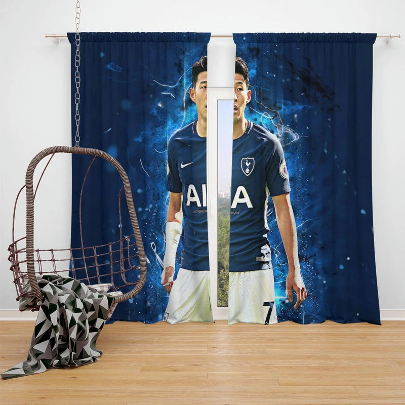 Son Heung Min Tottenham Football Player Window Curtain