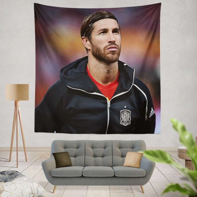 Spanish Football Player Sergio Ramos Tapestry