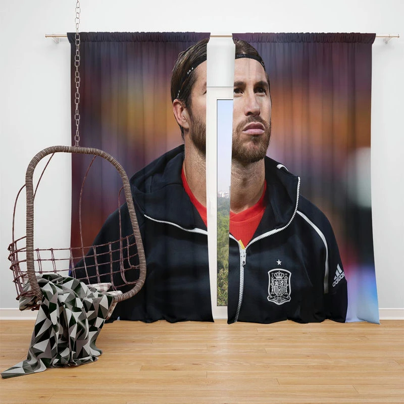 Spanish Football Player Sergio Ramos Window Curtain