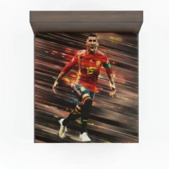 Spanish Soccer Player Sergio Ramos Fitted Sheet