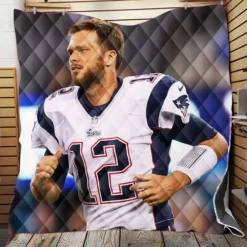 Strong NFL Player Tom Brady Patriots Quilt Blanket