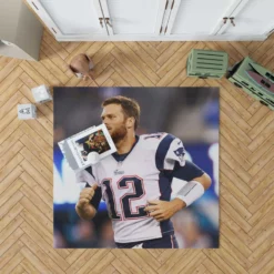 Strong NFL Player Tom Brady Patriots Rug