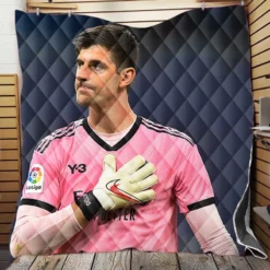 Thibaut Courtois Competitive UEFA Cup Quilt Blanket