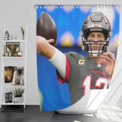 Tom Brady American Football Quarterback Shower Curtain