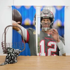 Tom Brady American Football Quarterback Window Curtain