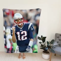 Tom Brady Patriots NFL Footballer Fleece Blanket