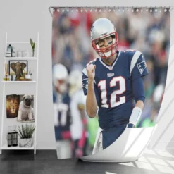 Tom Brady Patriots NFL Footballer Shower Curtain