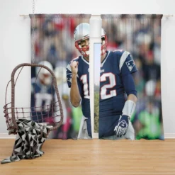 Tom Brady Patriots NFL Footballer Window Curtain