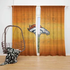 Top Ranked NFL Football Club Denver Broncos Window Curtain