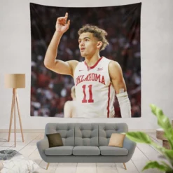 Trae Young Energetic NBA Player Tapestry