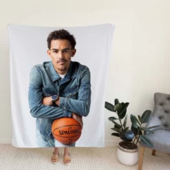 Trae Young Popular NBA Basketball Player Fleece Blanket