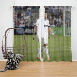 UEFA Champions League Player Cristiano Ronaldo Window Curtain