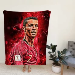 UEFA Euro Footballer Cristiano Ronaldo Fleece Blanket