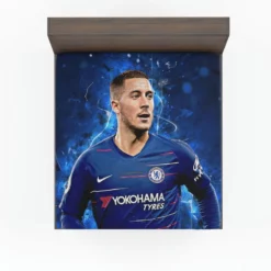 Ultimate Midfield Soccer Player Eden Hazard Fitted Sheet