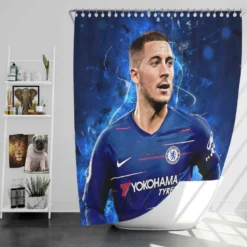 Ultimate Midfield Soccer Player Eden Hazard Shower Curtain