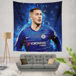 Ultimate Midfield Soccer Player Eden Hazard Tapestry