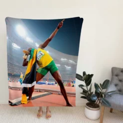 Usain Bolt Lj Handfield Fleece Blanket