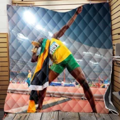 Usain Bolt Lj Handfield Quilt Blanket